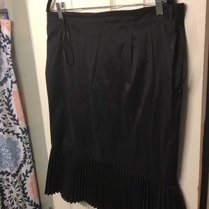 Black bottom pleat skirt